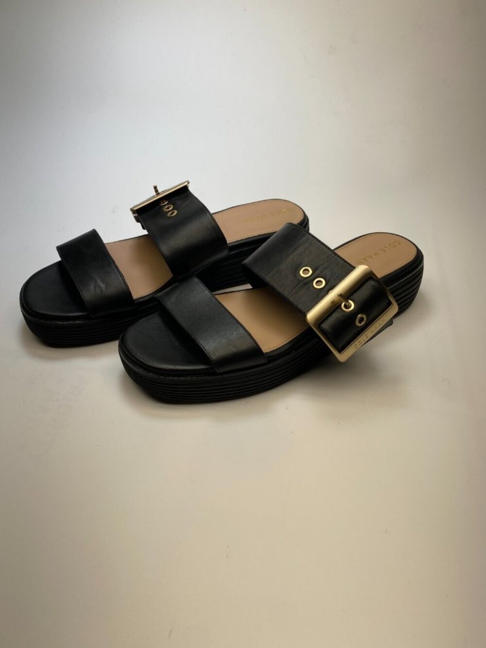Cole Haan Women's Original Grand Platform Buckle Strap Slide Sandal Sz 9.5